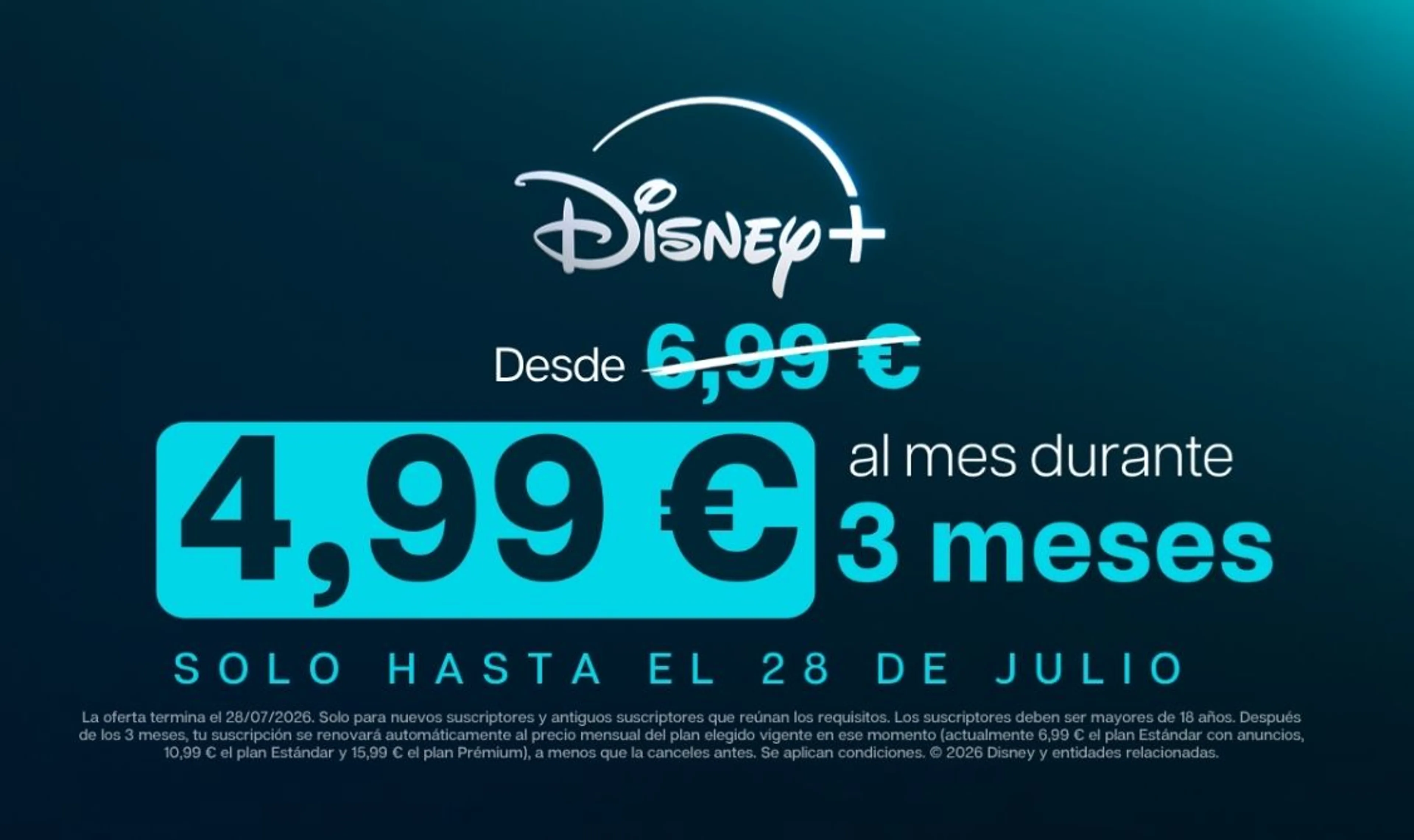Disney+ desde 4,99€ al mes durante 3 meses