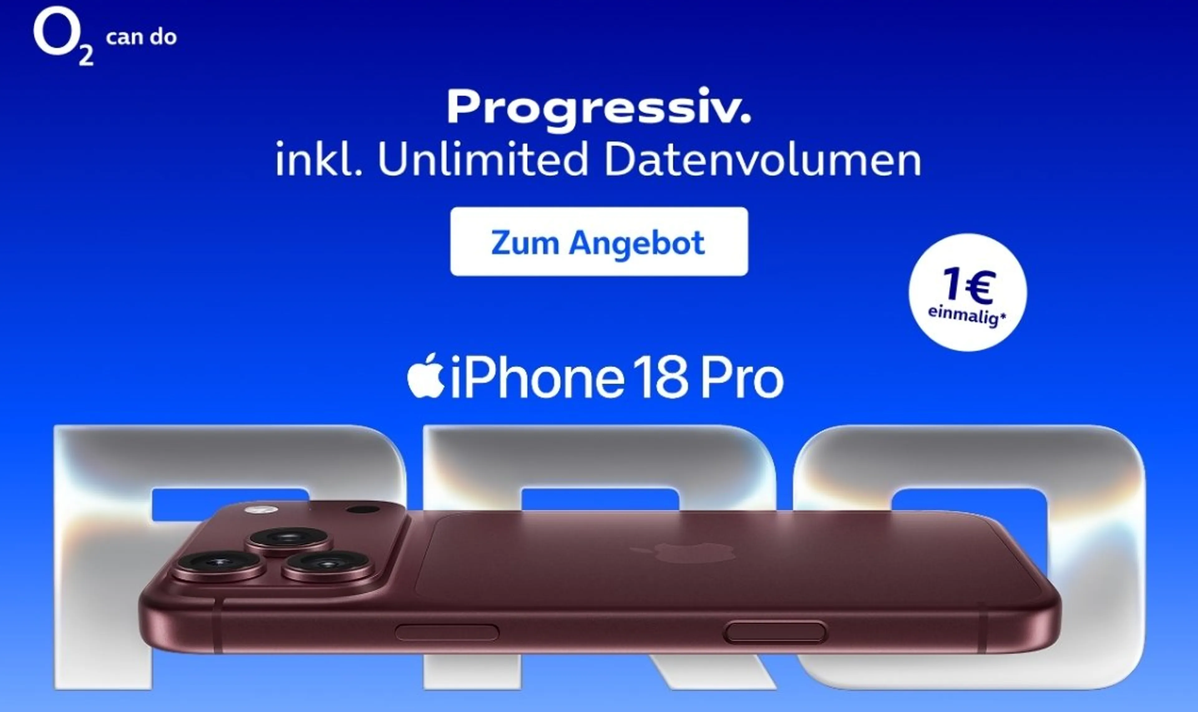 o2 Mobile M Plus mit iPhone 18 Pro + 40€ Gutschein