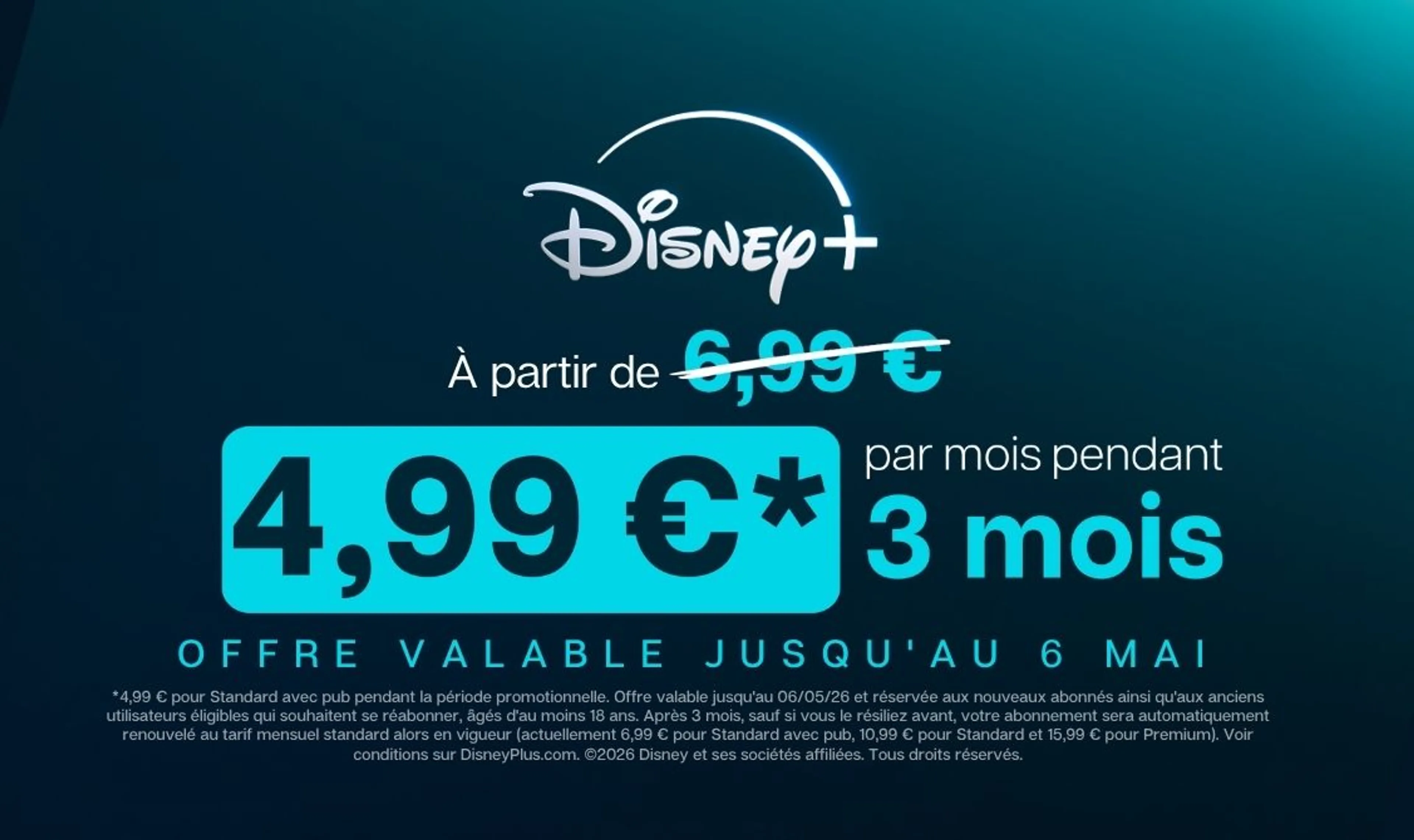À partir de 4,99 €/mois pendant 3 mois