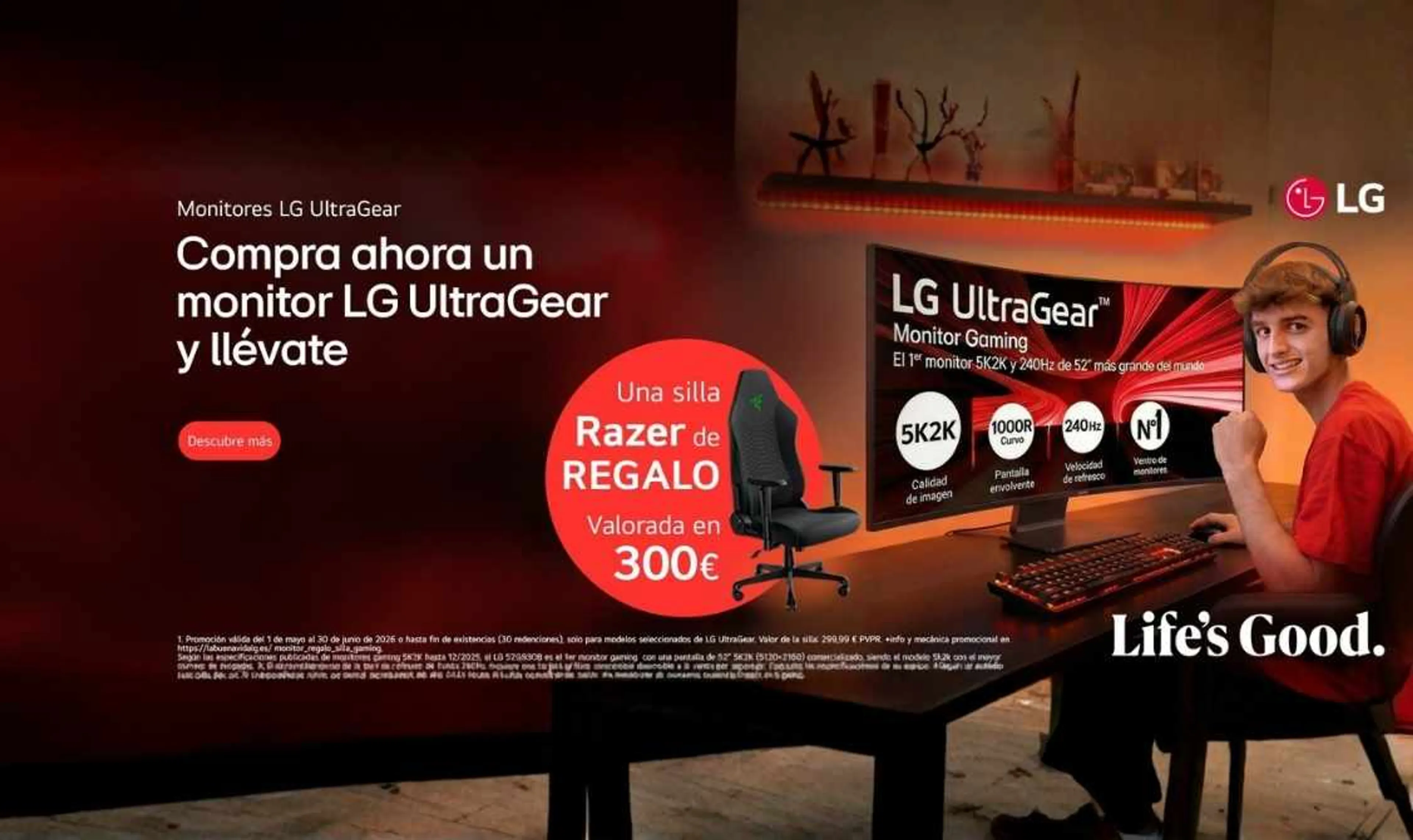 Descubre nuestros monitores y llévate una silla RAZER gratis