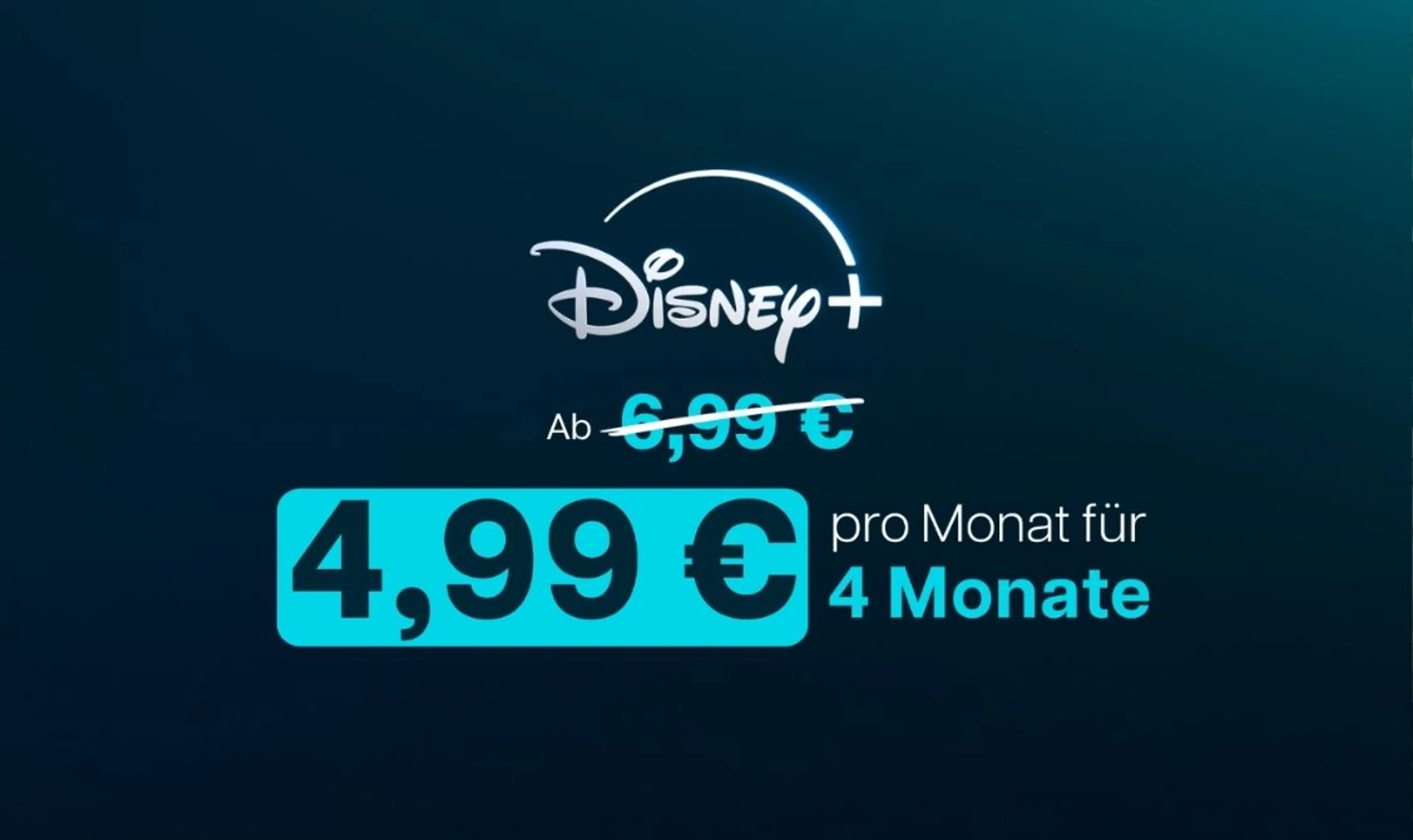 Disney+ Standard mit Werbung für € 4,99 pro Monat für 4 Monate*