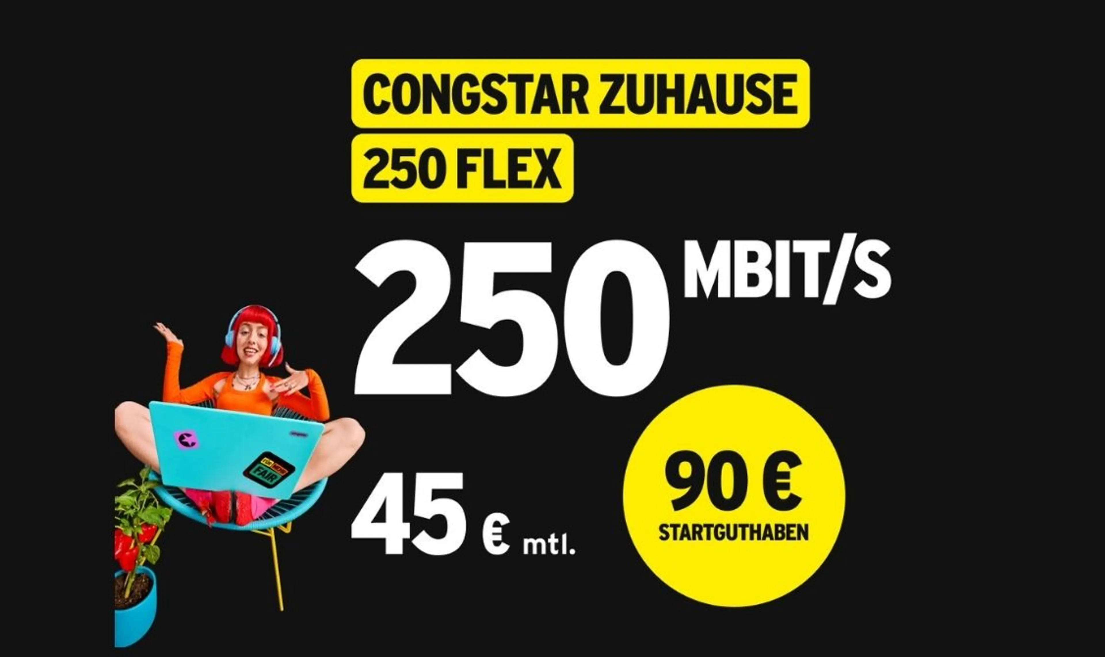 90 € auf congstar Zuhause 100 Flex!