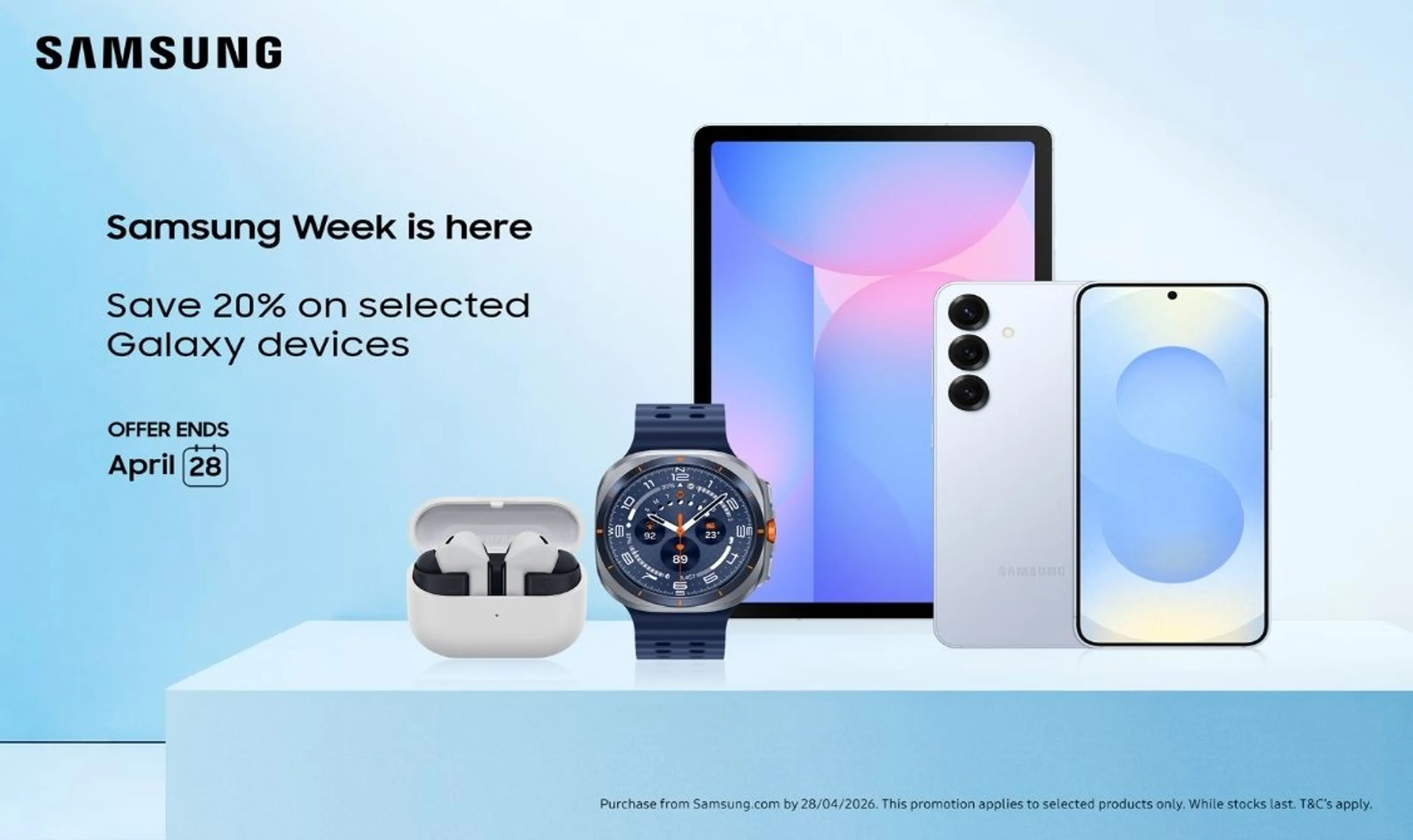 20% Off selected Galaxy devices*