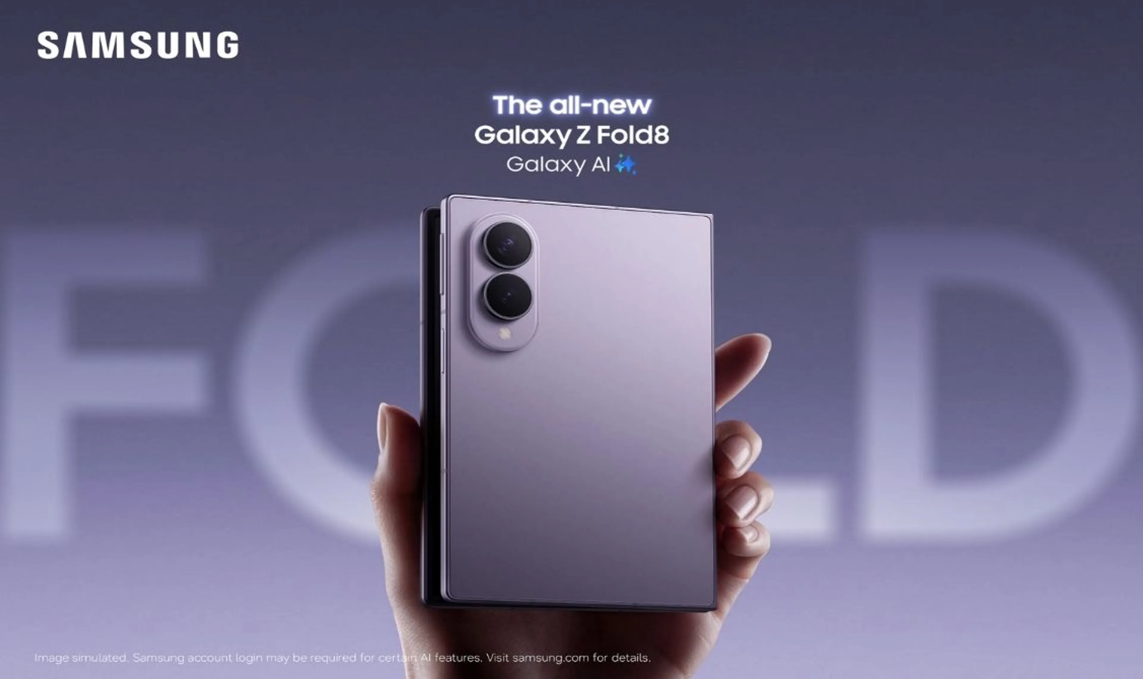 Galaxy Z Fold 8 256GB for £30* a month and £879 upfront on O2 200GB