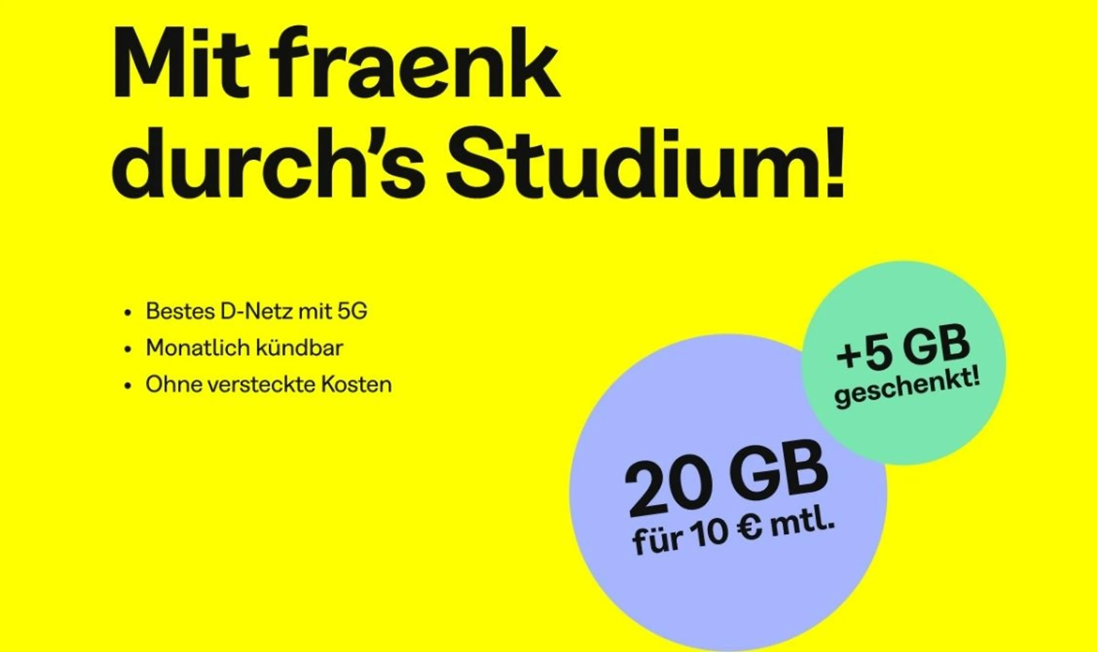 5 GB Geschenkt! 25 GB statt 20 GB für 10€