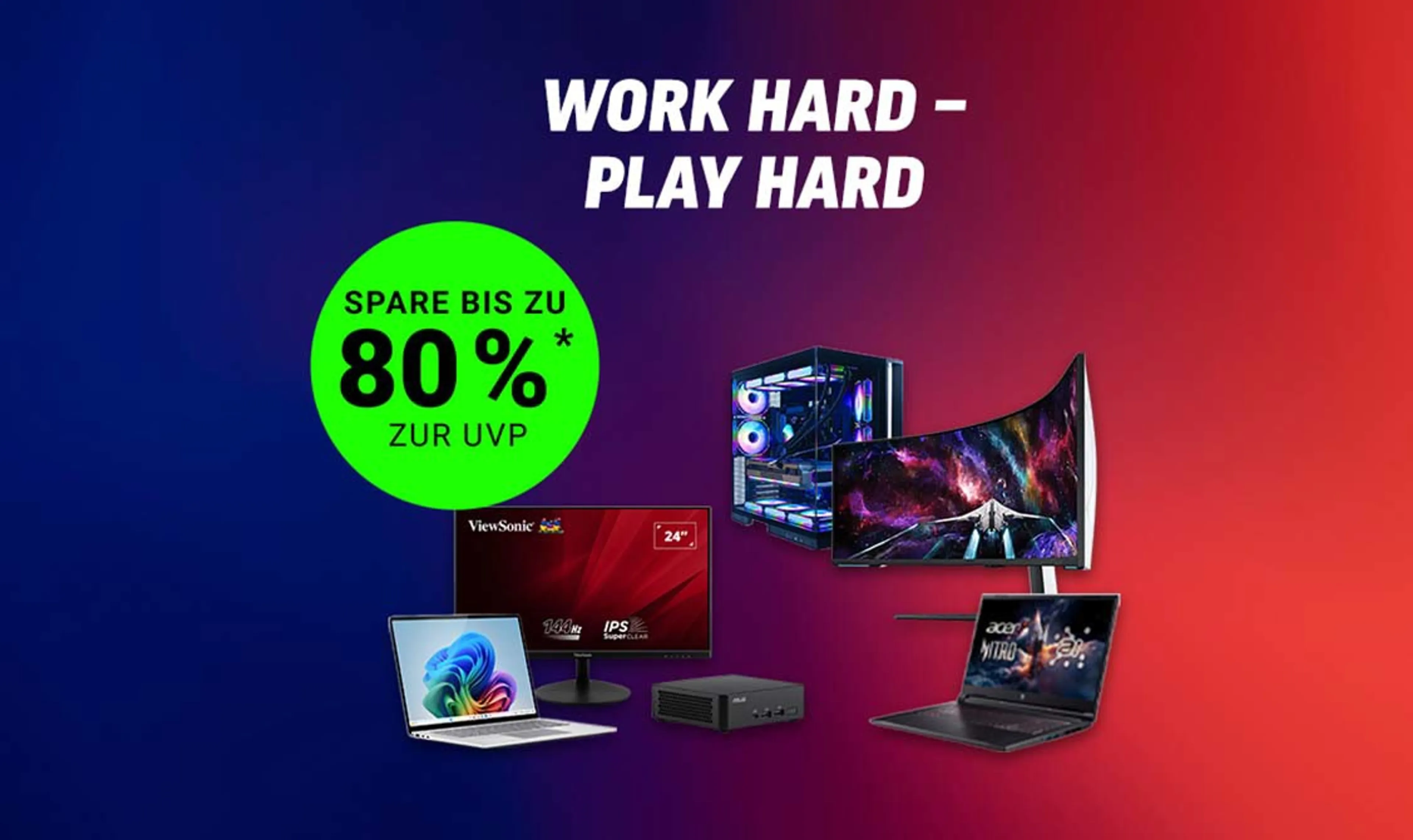 Work Hard - Play Hard: Spare bis zu 80%* auf Aktionsprodukte