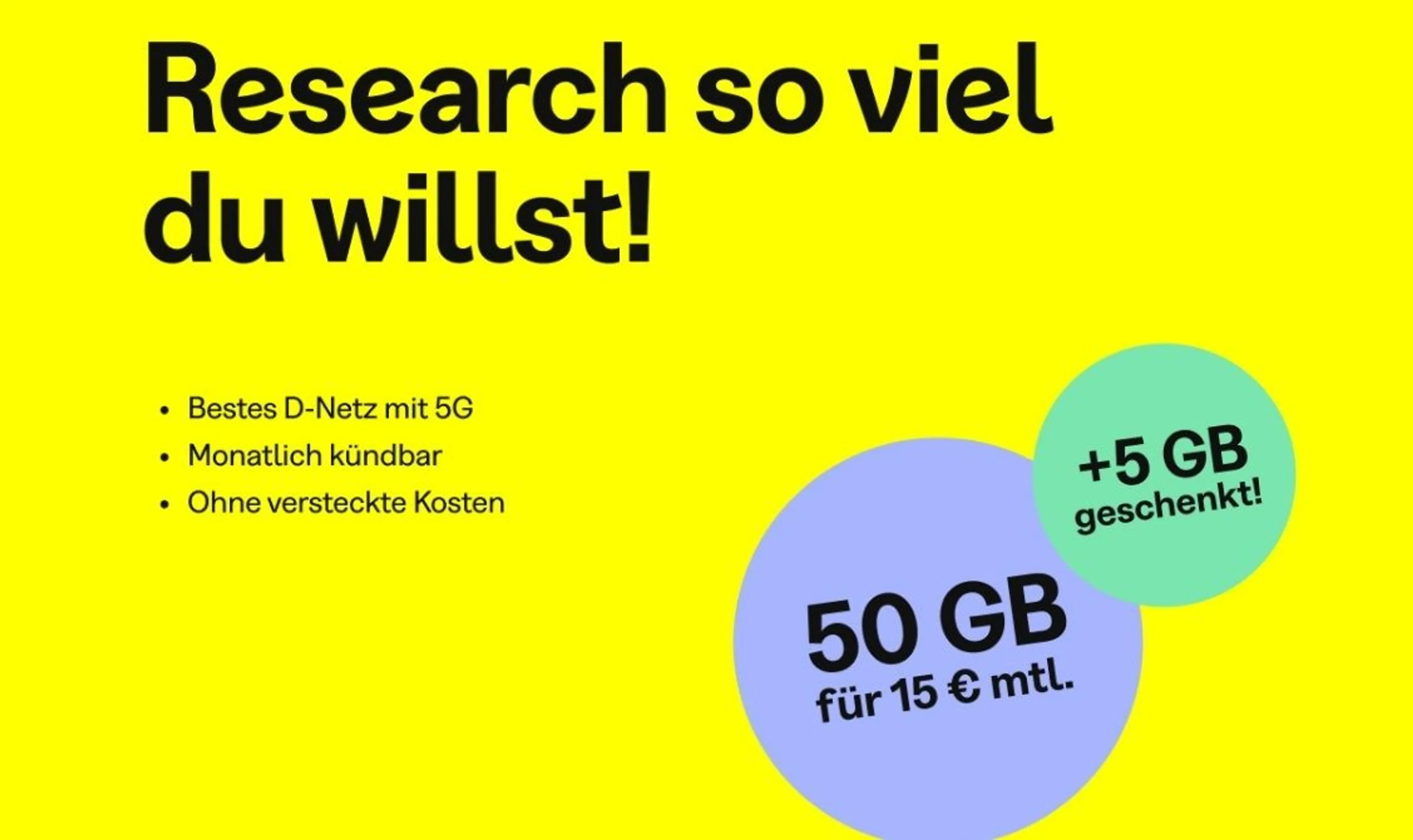 5 GB Geschenkt! 55 GB statt 50 GB für 15€