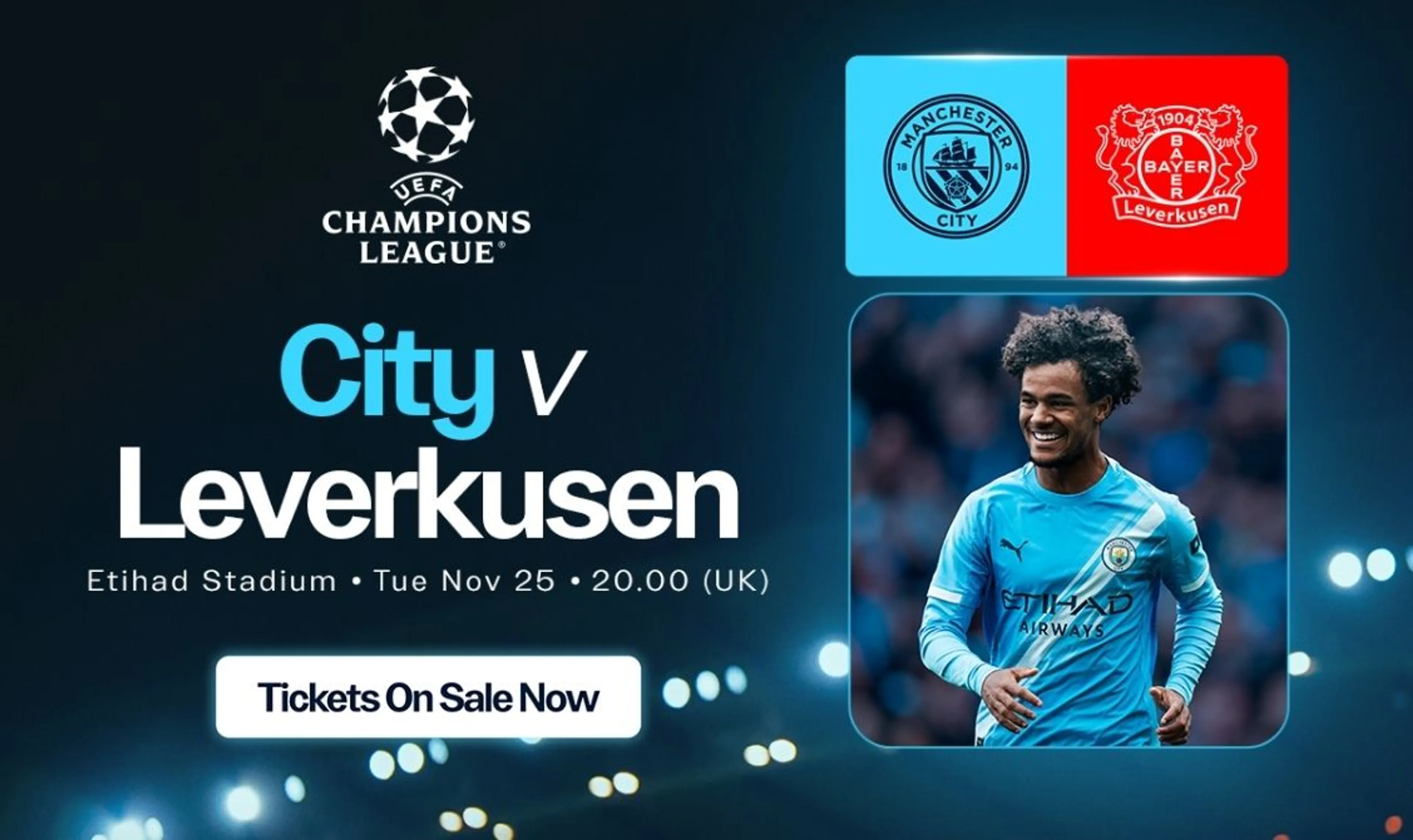 Man City v Bayer Leverkusen tickets from £25