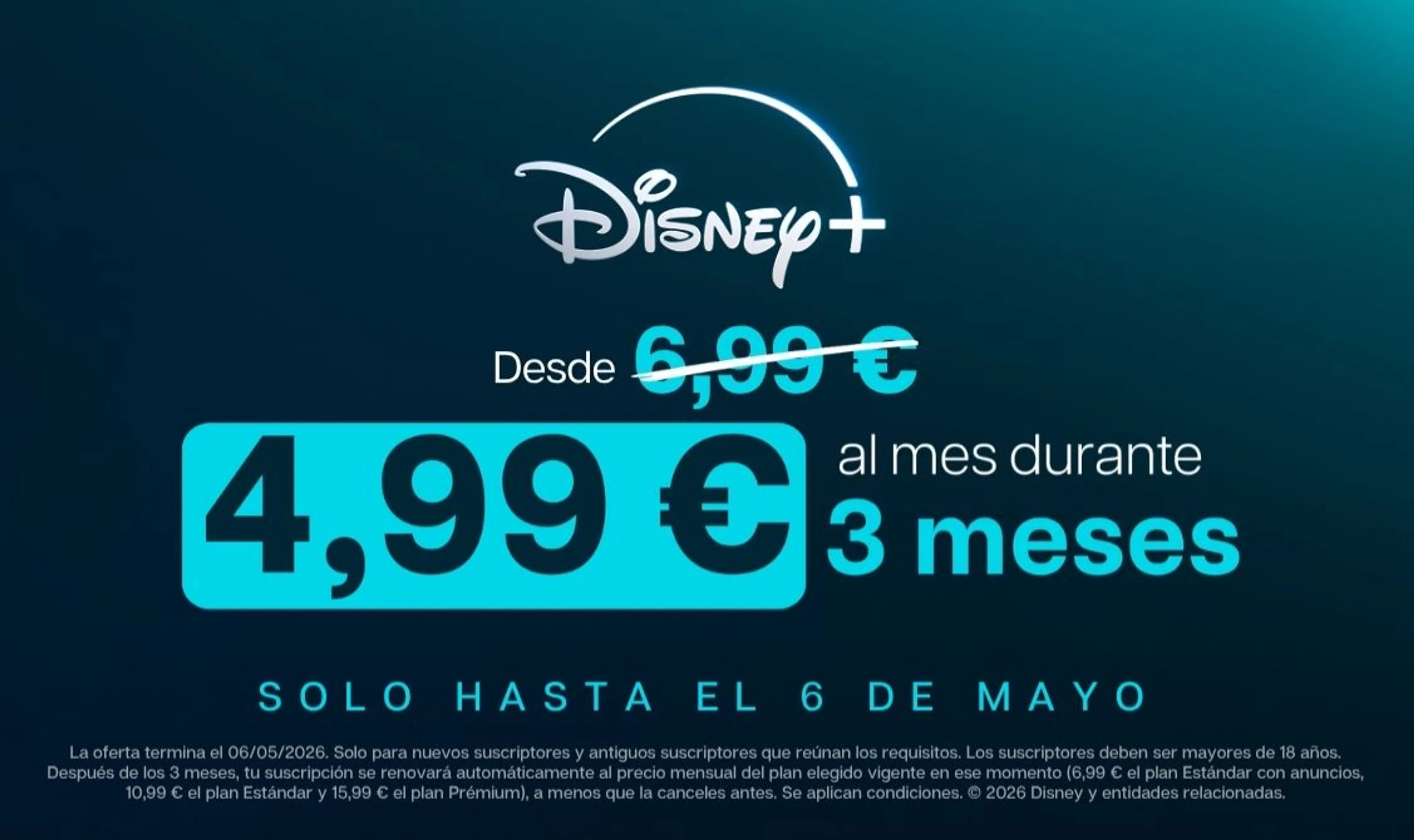 Desde 4,99€ al mes durante 3 meses