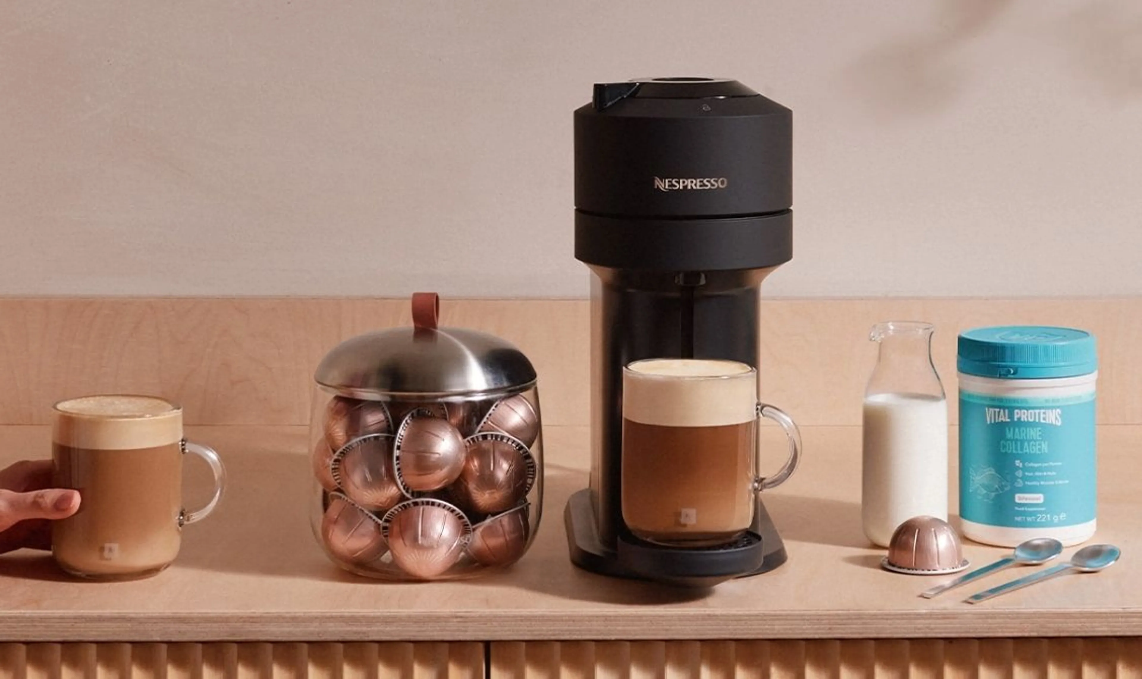 Vertuo Next + 50 Coffees + Marine Collagen Tub from £99 RRP £149*