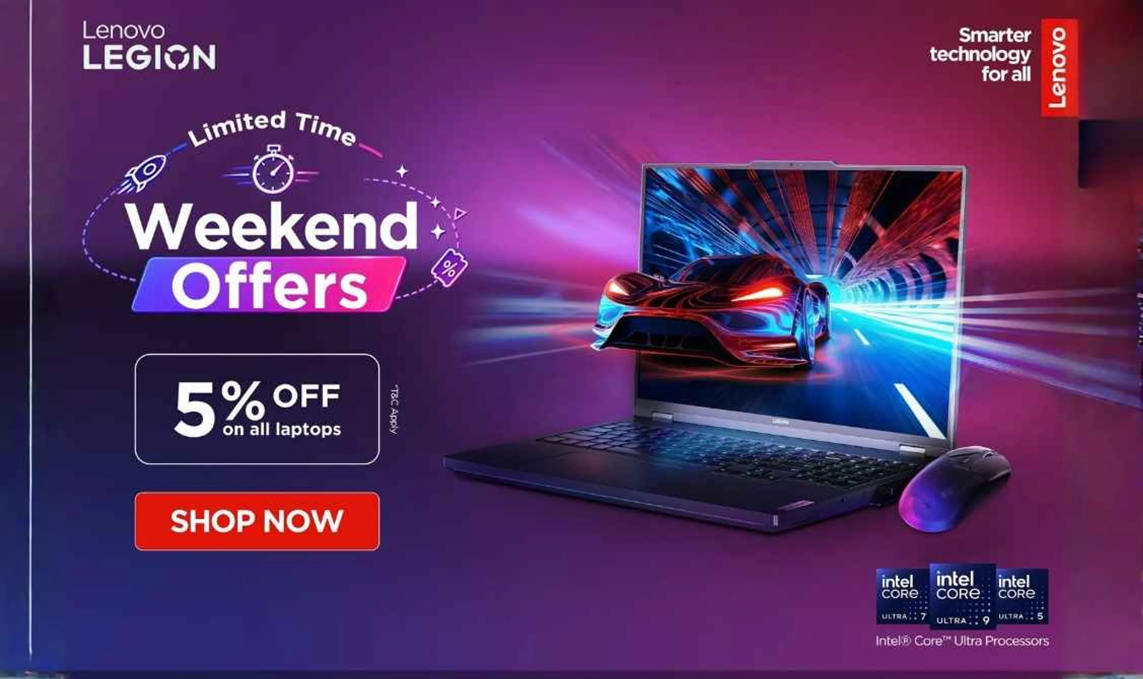 Extra 5% Off on All Laptops