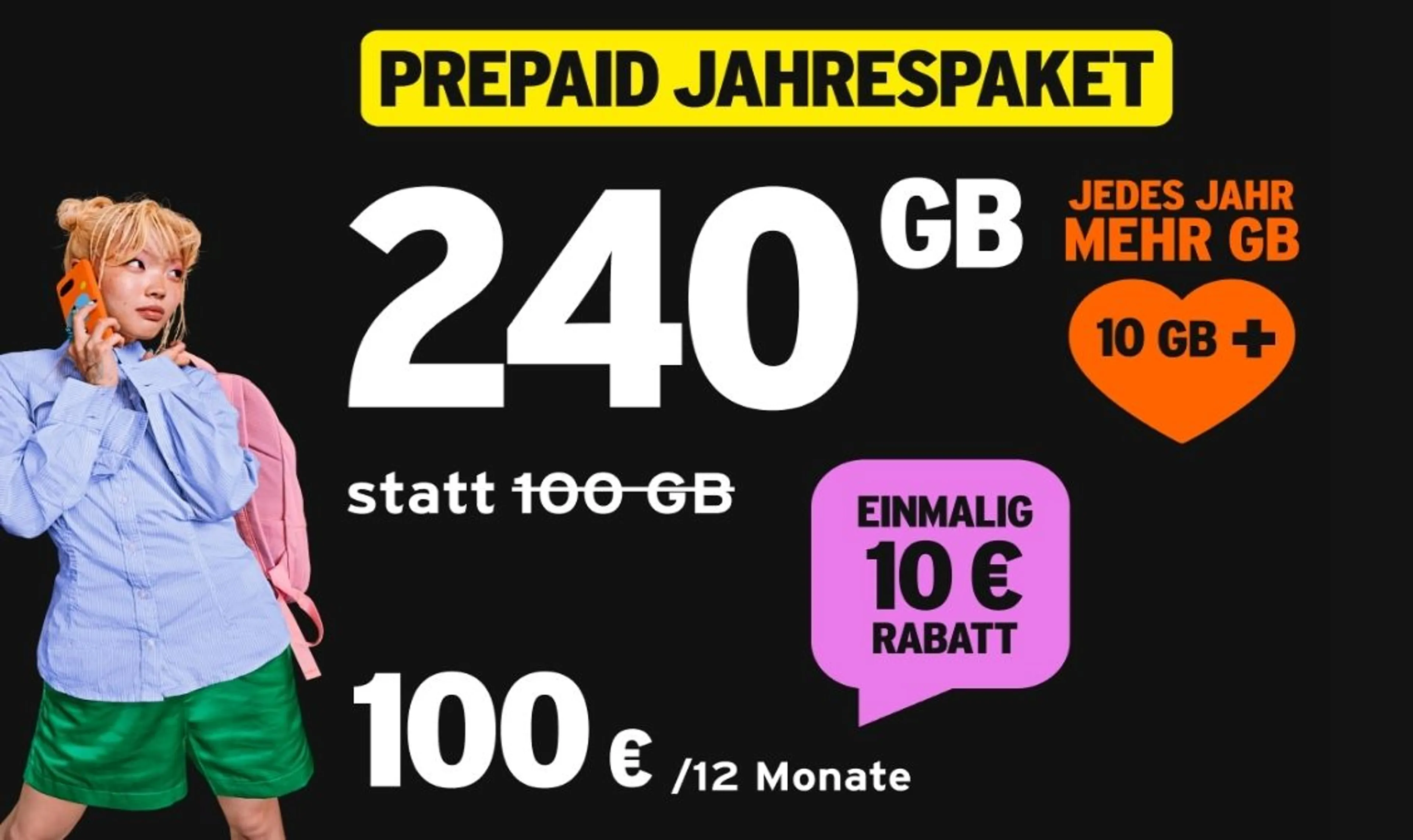 10€ Rabatt auf das Prepaid Jahrespaket!