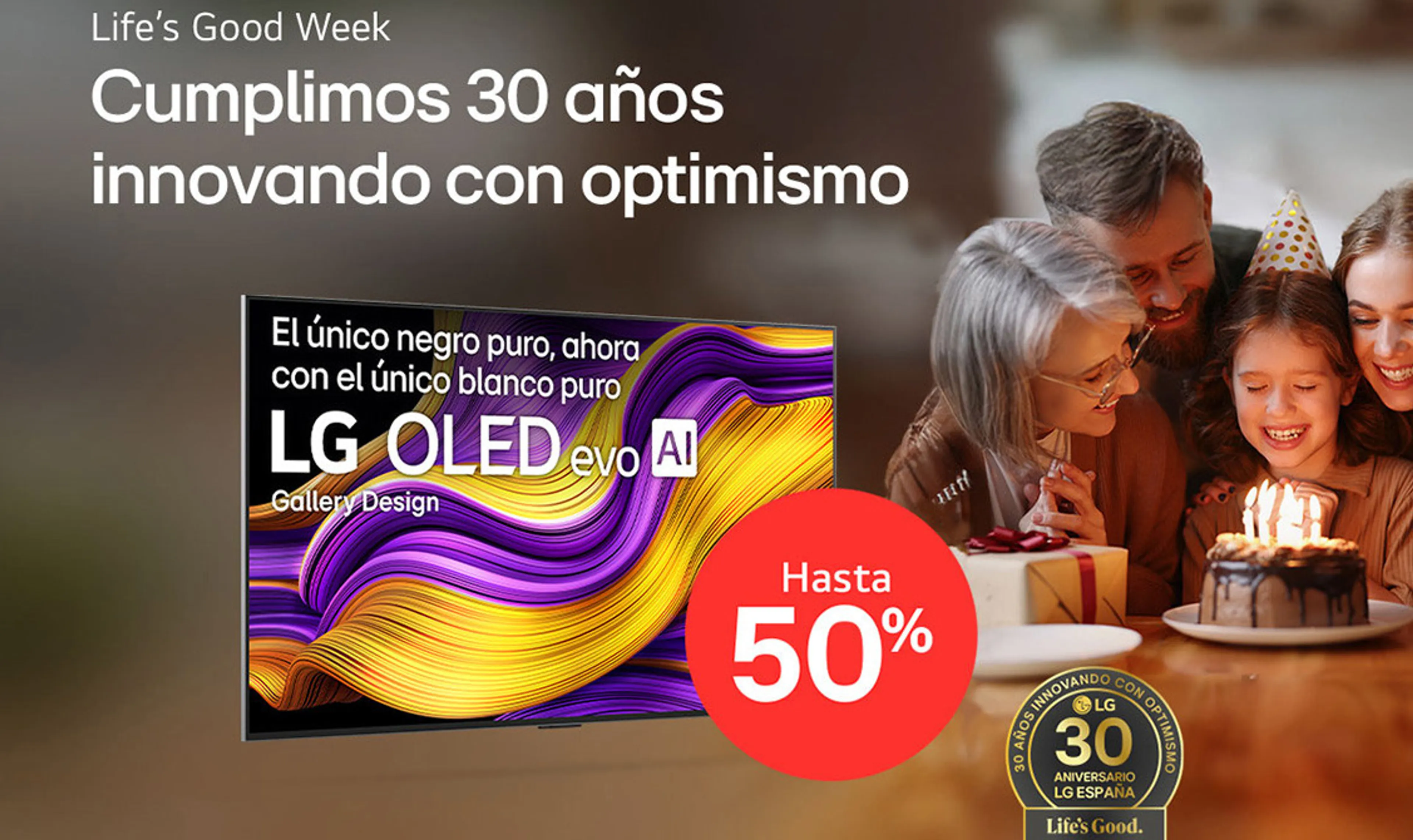 30 Aniversario LG. Hasta 50% en hogar 