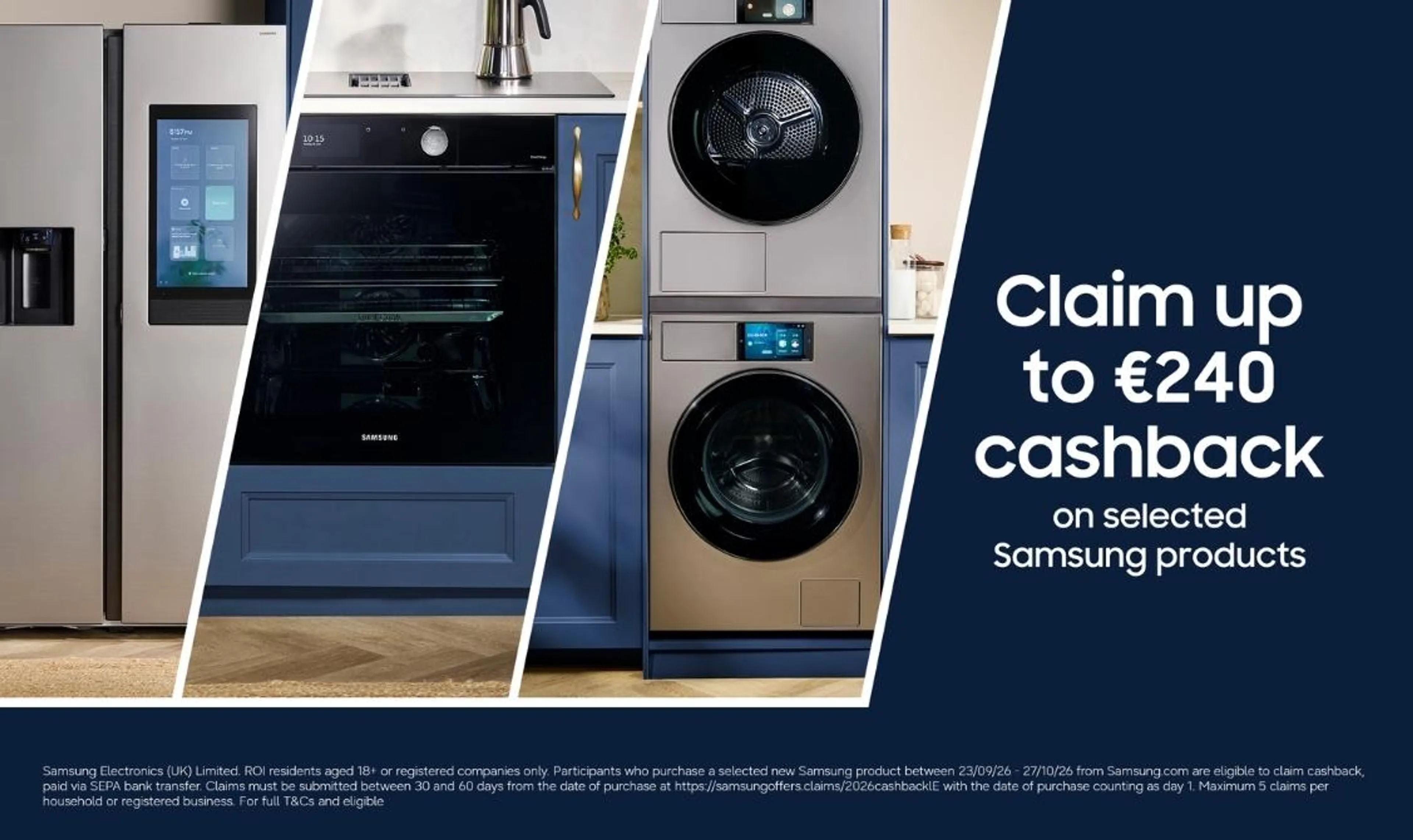 Up to €240 Cashback on selected Home Appliances*