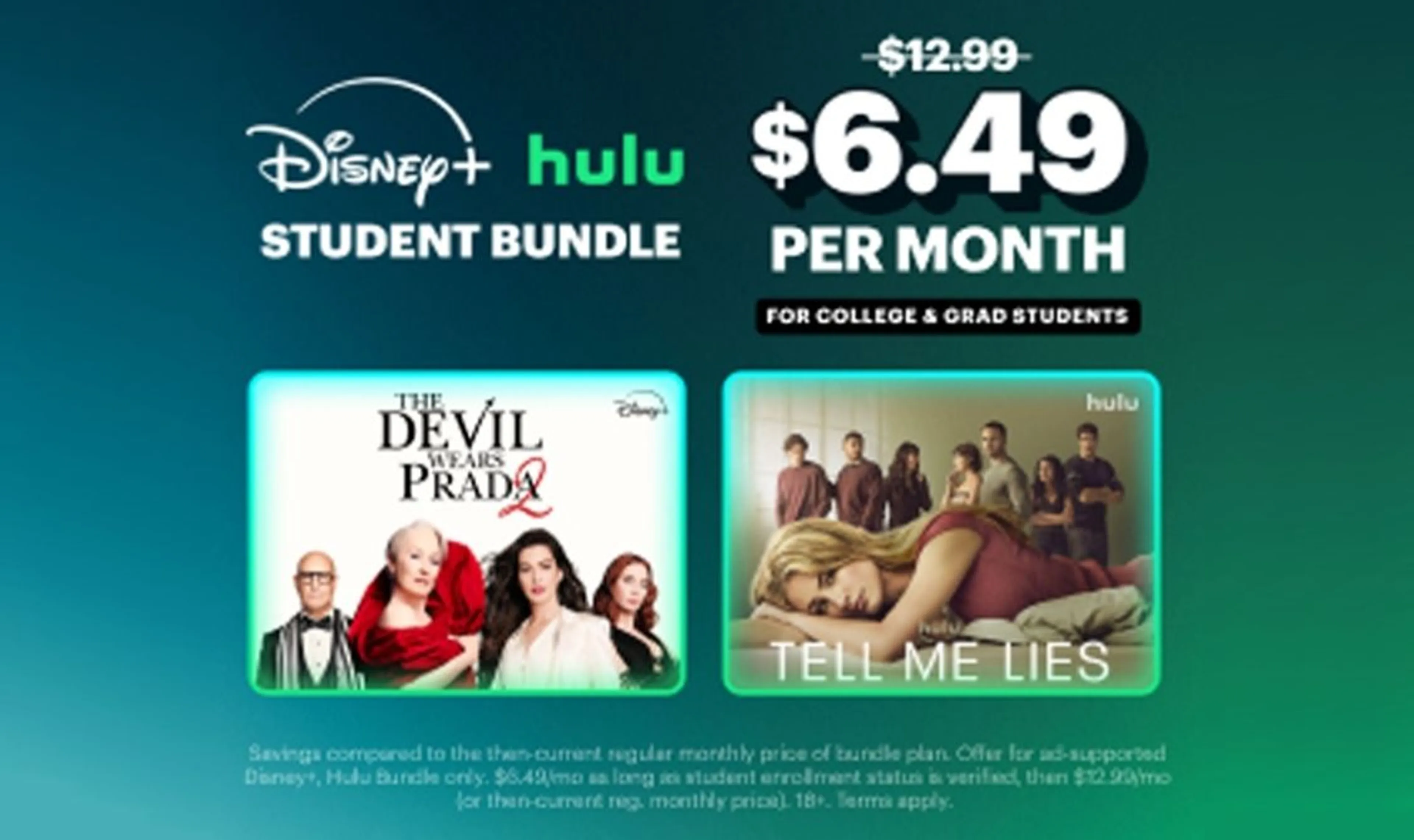 Disney+, Hulu Bundle for just $6.49/mo*