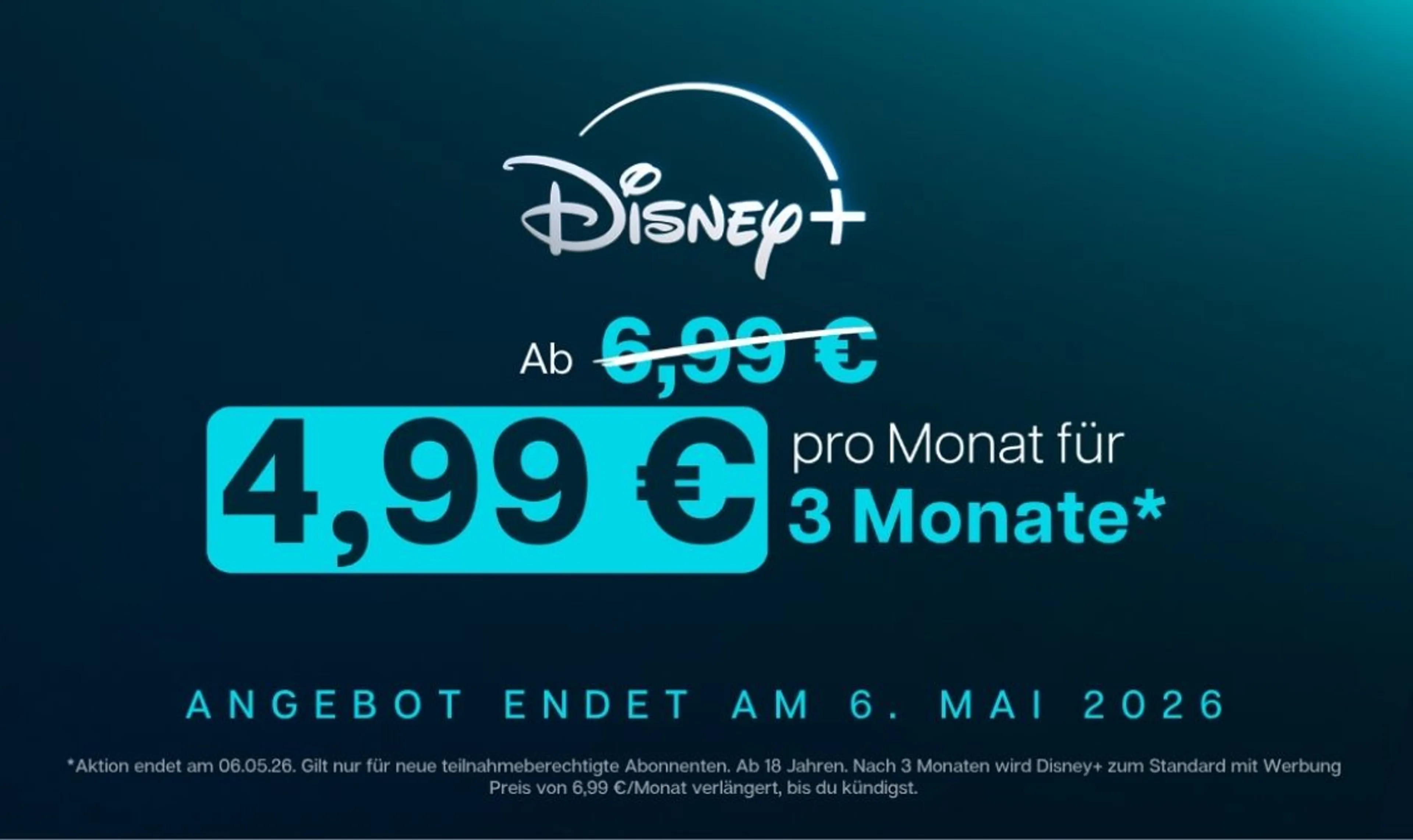 Sichere dir Disney+ schon ab 4,99 €!