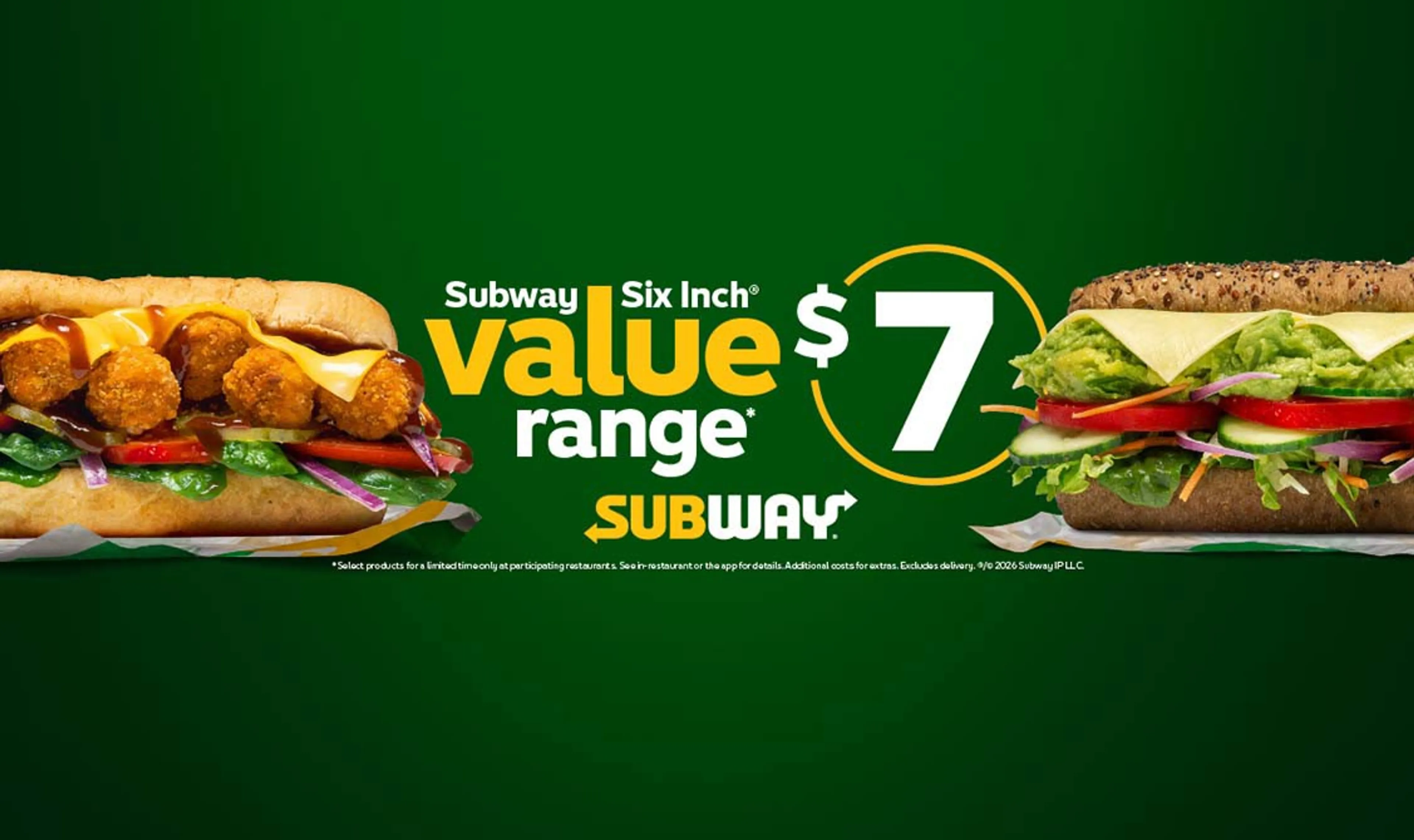 Subway Six Inch® Value Range