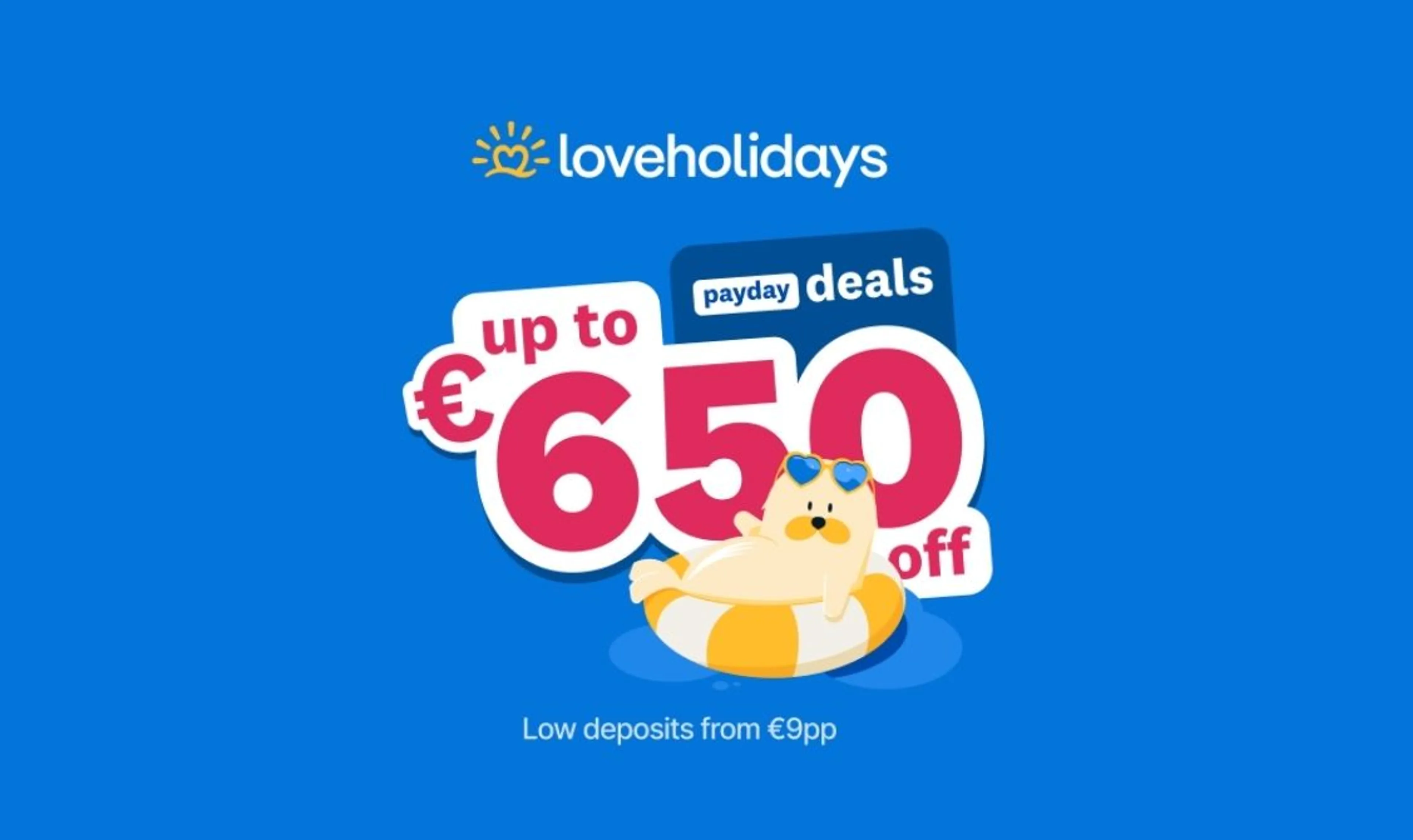 Up to €650 Off selected holidays + €30 Off