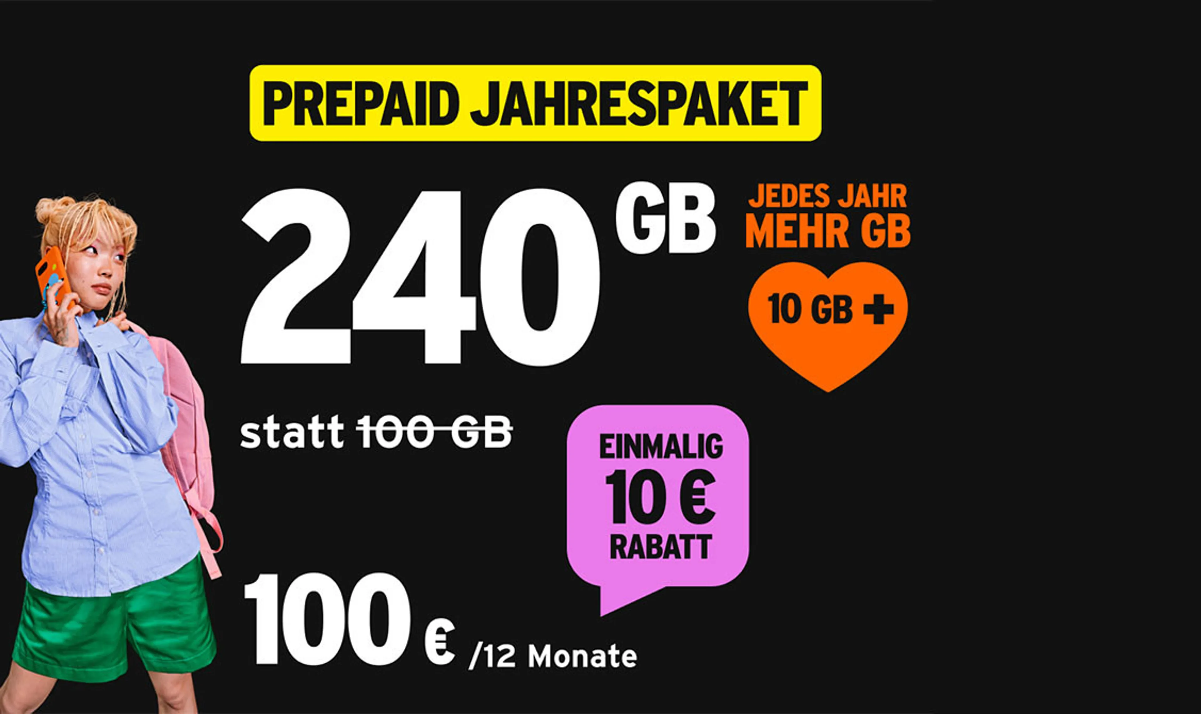10€ Rabatt auf das Prepaid Jahrespaket!