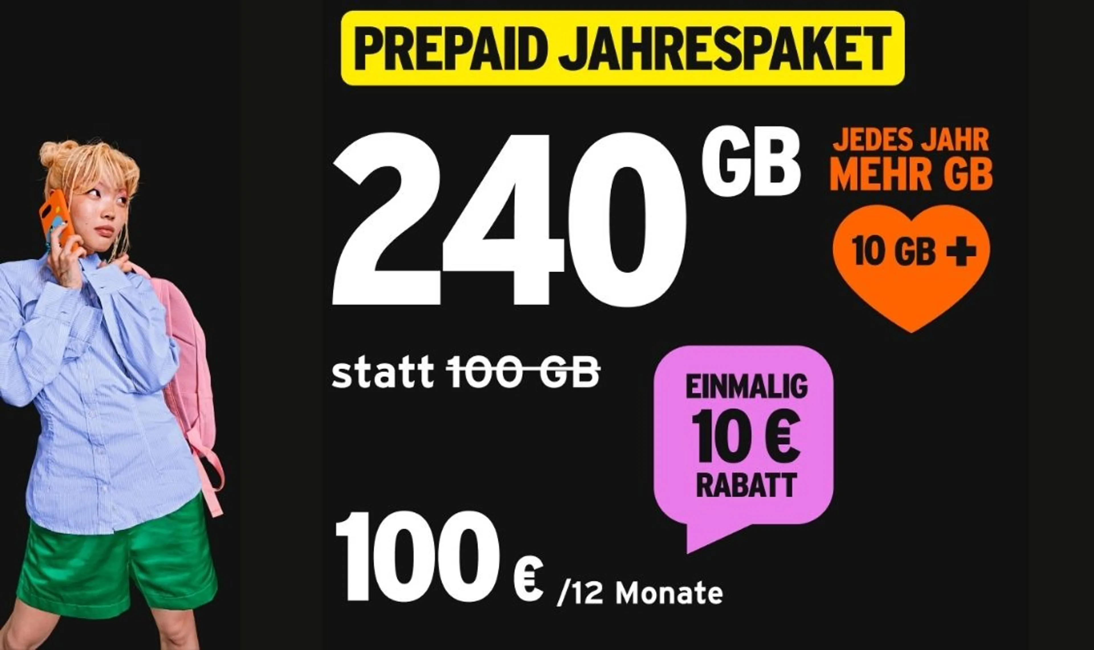 10€ Rabatt auf das Prepaid Jahrespaket!
