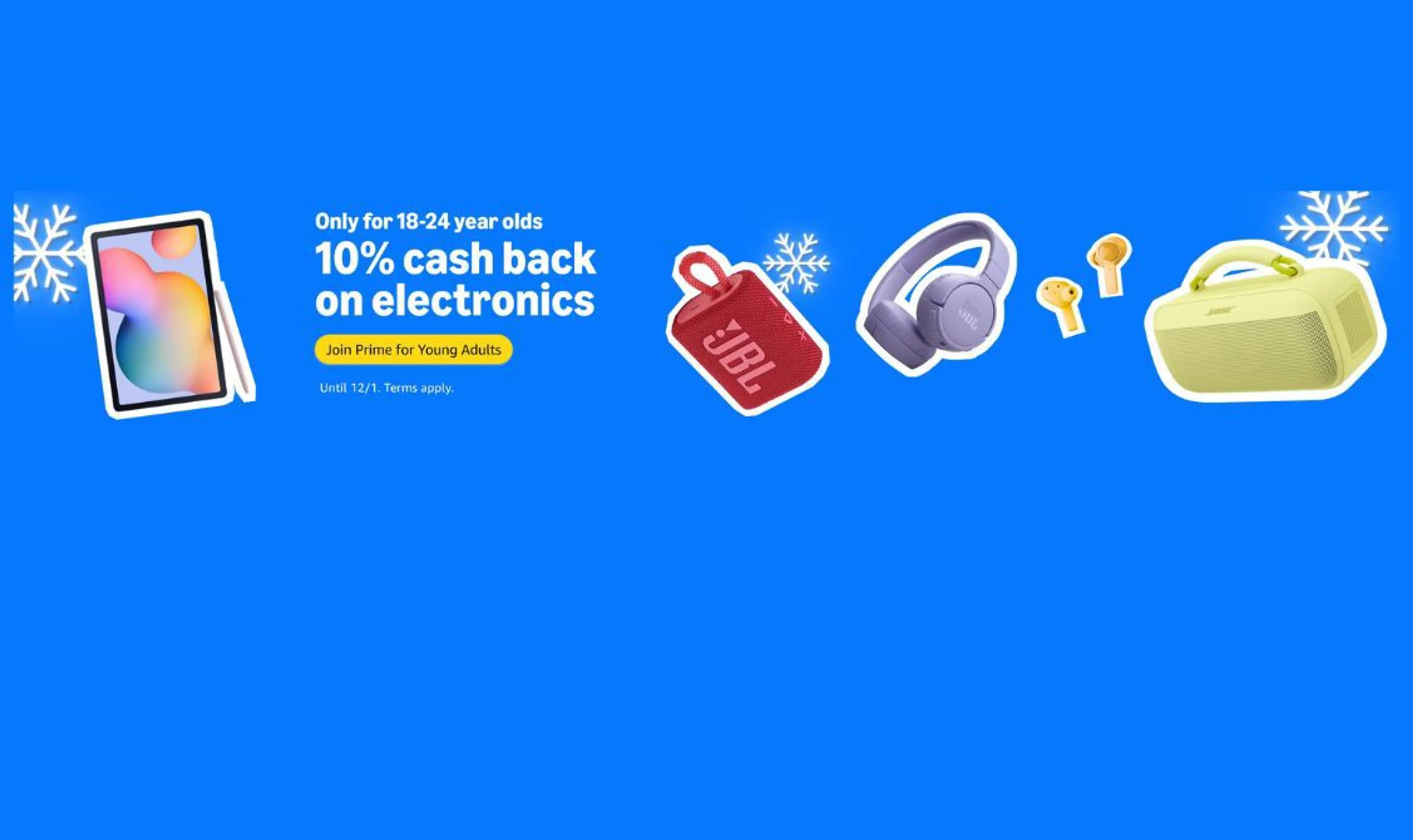 10% cashback on electronics