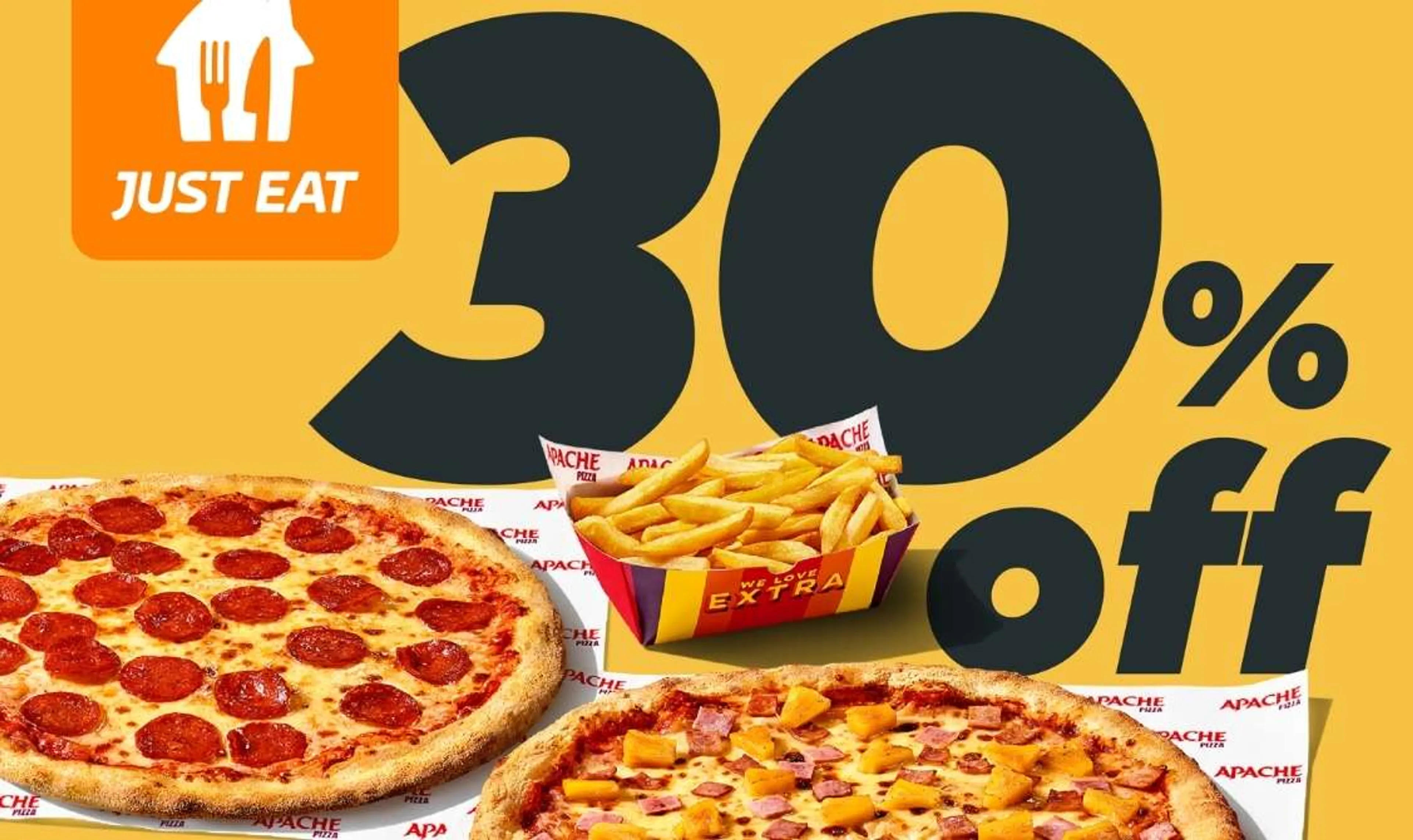 30% Off your next Apache order on Just Eat