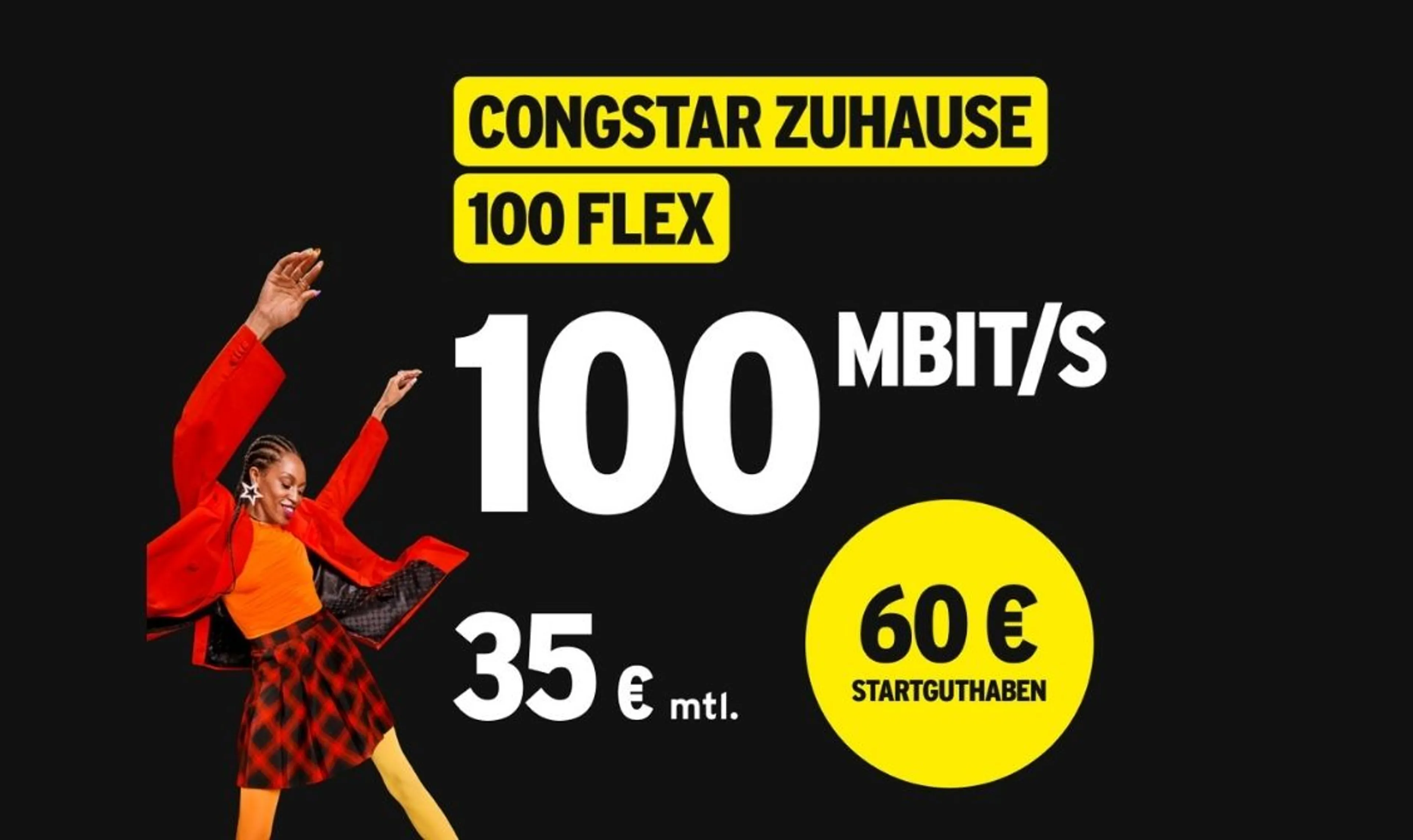 60 € auf congstar Zuhause 100 Flex!