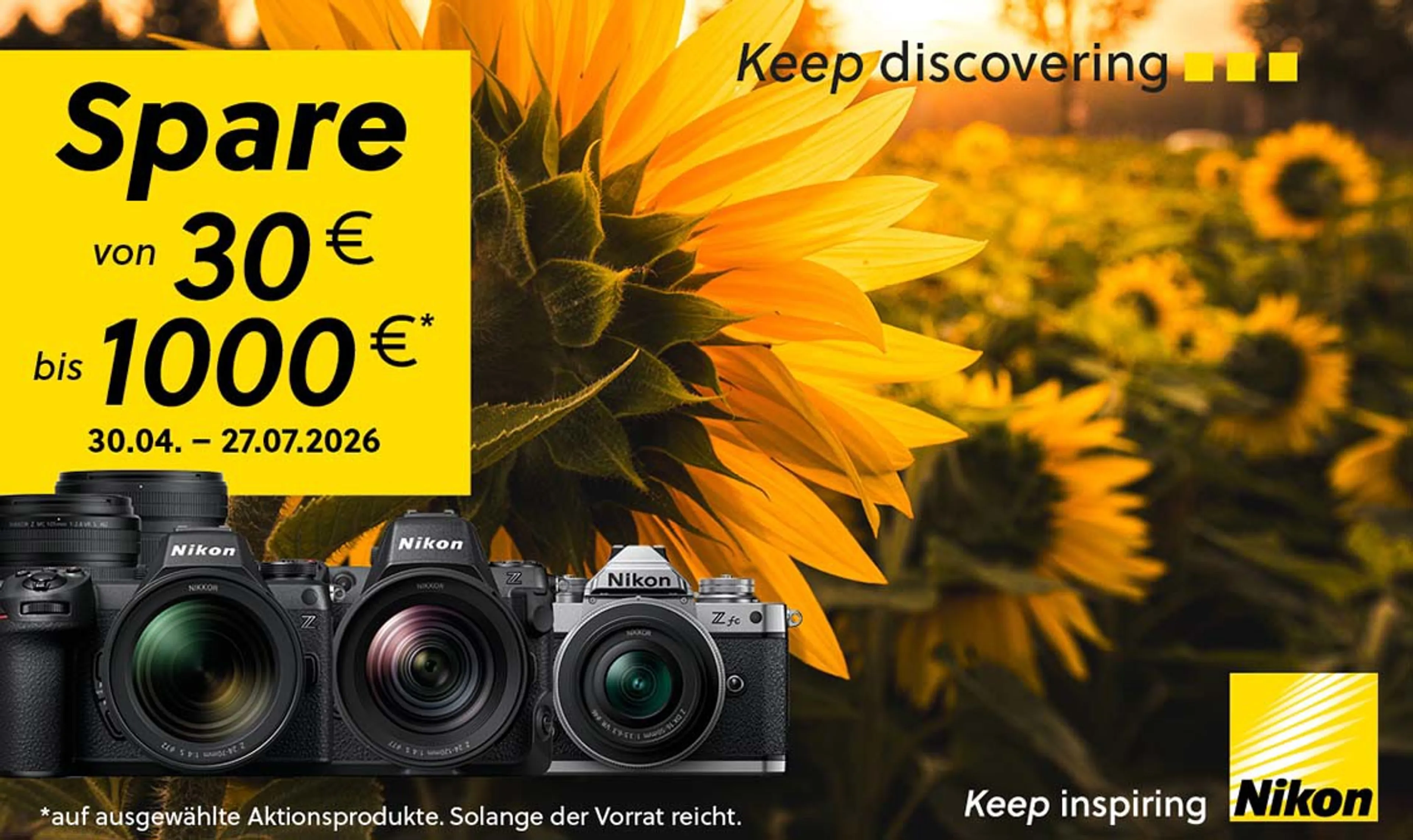 Bis zu 1.000€ Rabatt + 10% Rabatt auf Kameras und Objektive