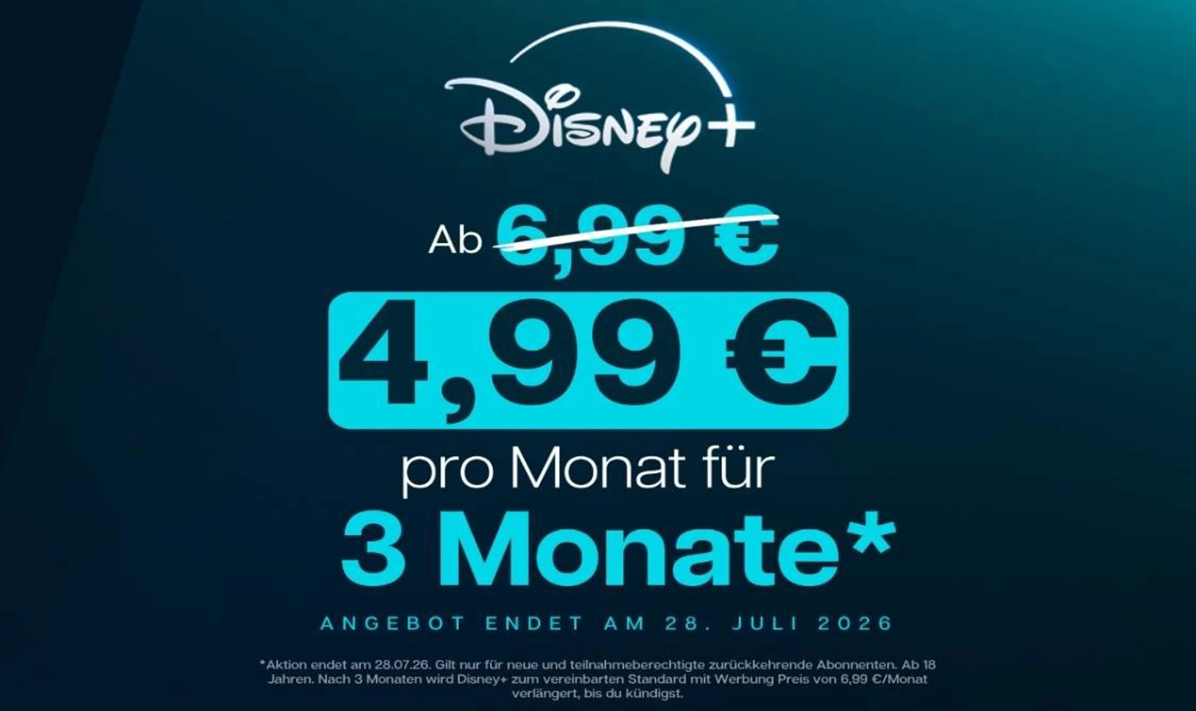 Sichere dir Disney+ schon ab 4,99 €!