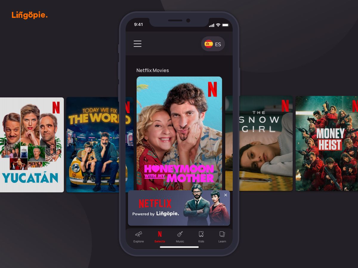 Watch Netflix shows on Lingopie