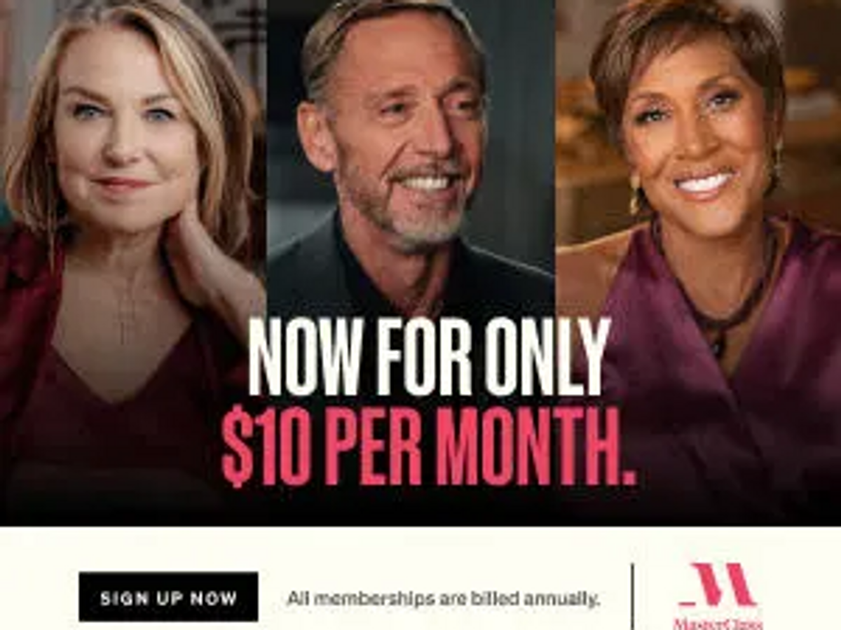 MasterClass, now just $10/month, billed annually!