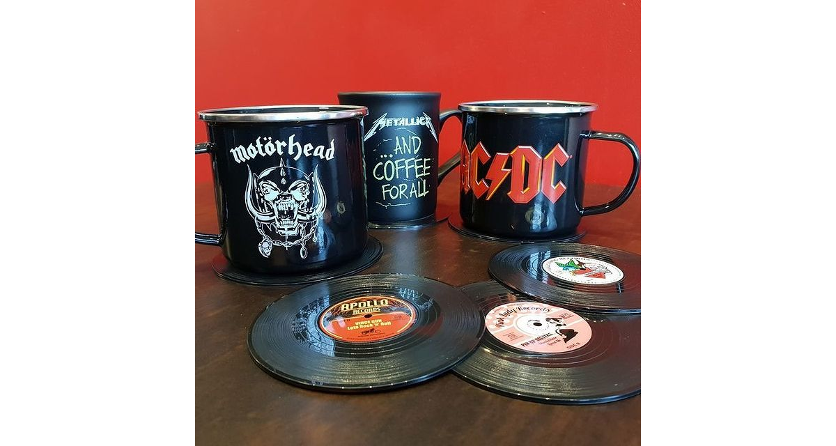 Check out all these great band mugs and coasters on our site! ☕️🔥