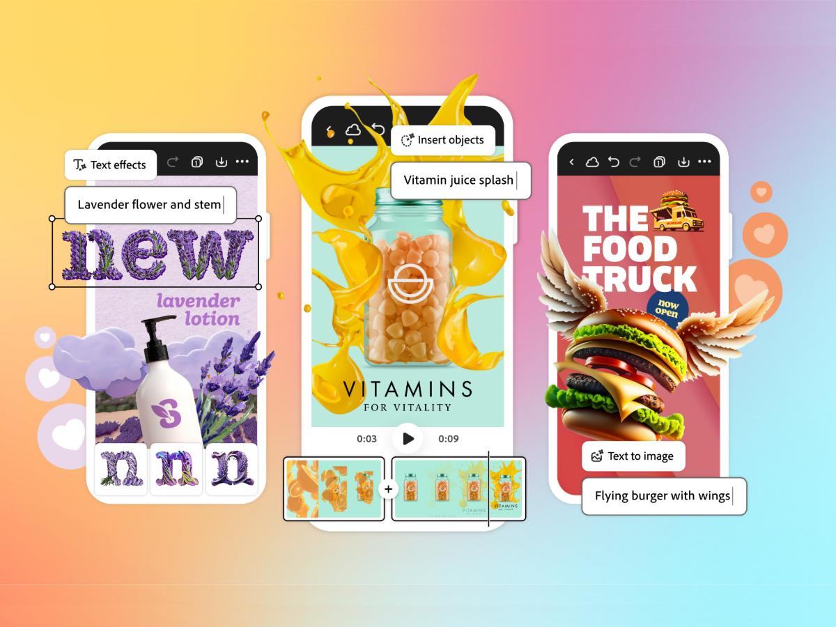 Stand out with the BRAND NEW Adobe Express mobile app