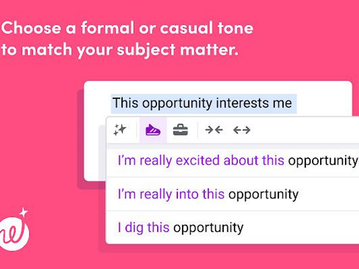 Choose a tone with WordTune