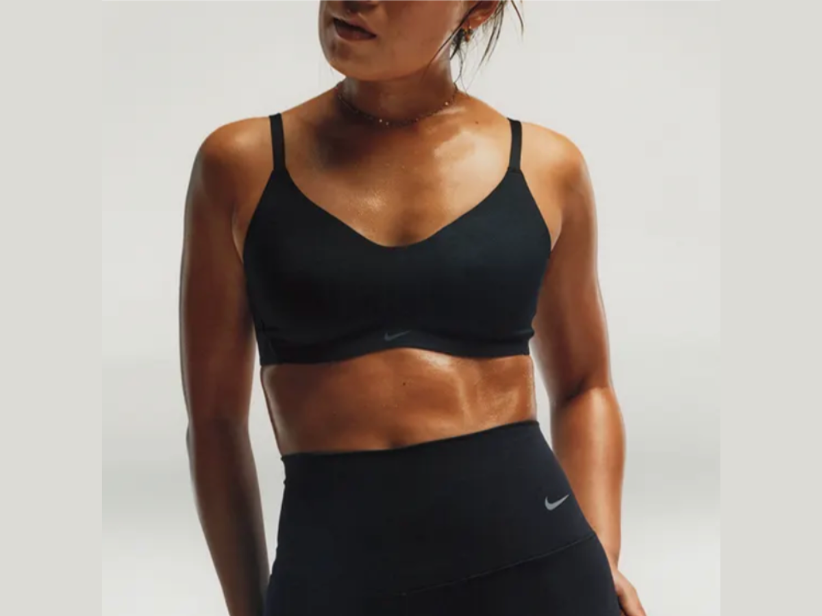 Nike Sisterhood Indy bra top in blue