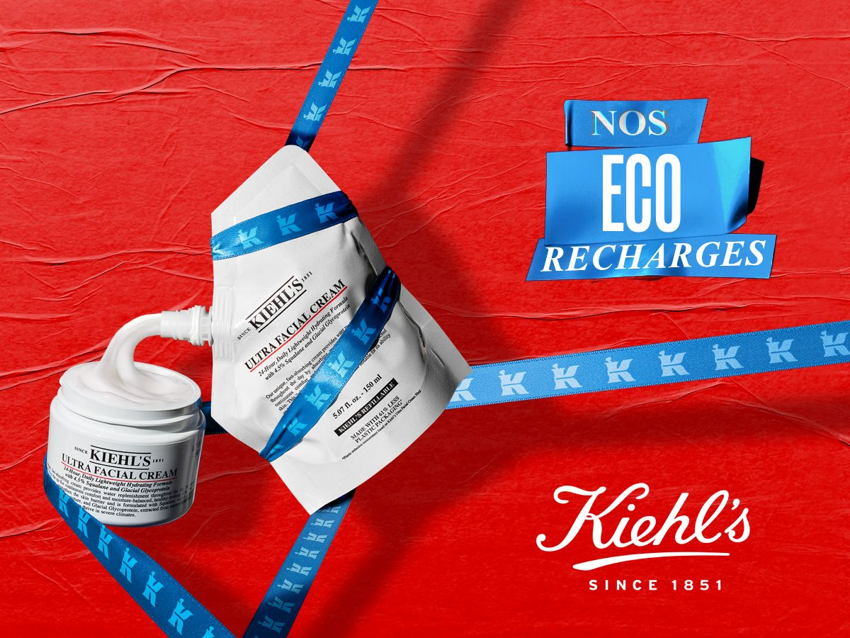 Kiehl's s'engage : découvrez nos soins éco-responsables.🍃